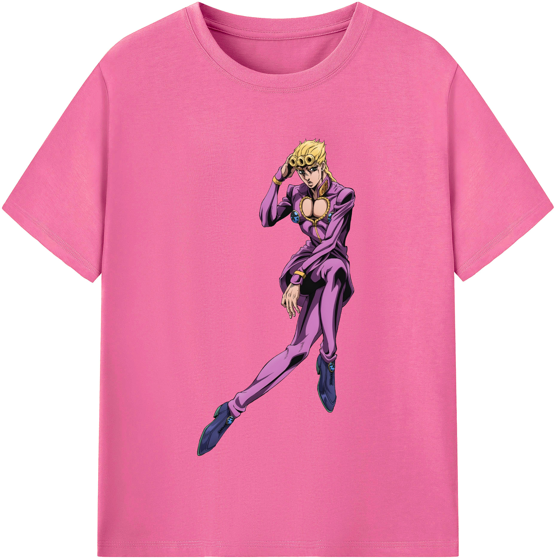 （画像用） ジョジョの奇妙な冒険 ジョルノ?ジョバァーナ JoJo's Bizarre Adventure Giorno Giovanna レディースカジュアルプリントTシャツ（綿100％）